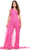 Ashley Lauren 11384 - One Sleeve Beaded Jumpsuit Formal Pantsuits 00 / Hot Pink