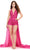 Ashley Lauren 11386 - Sequined Romper with Chiffon Overskirt Party Dresses 0 / Neon Pink