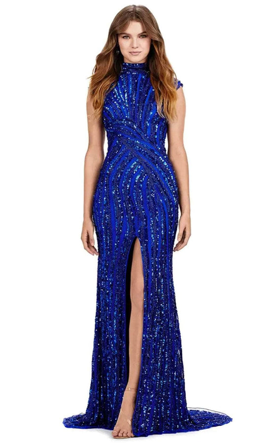 Ashley Lauren 11395 - High Neckline Beaded Gown