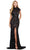 Ashley Lauren 11395 - High Neckline Beaded Gown Evening Dresses 0 / Black/Dark Nude
