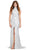 Ashley Lauren 11395 - High Neckline Beaded Gown Evening Dresses 0 / Silver/Ivory