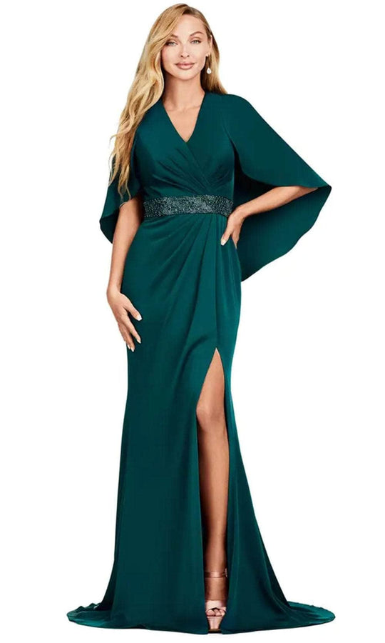 Ashley Lauren 11416 - V Neck Gown with Cape