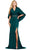 Ashley Lauren 11416 - V Neck Gown with Cape Evening Dresses 0 / Deep Green
