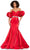 Ashley Lauren 11419 - Strapless Evening Gown With Puff Sleeve Prom Dresses 0 / Red