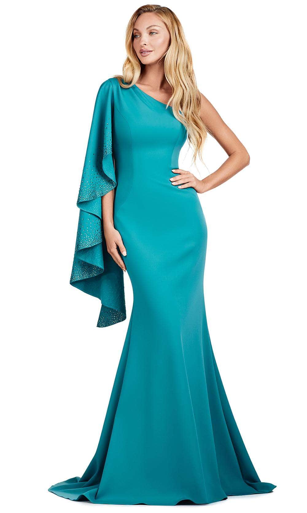 Ashley Lauren 11421 - Beaded Ruffled Sleeve Evening Gown – Couture Candy