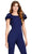 Ashley Lauren 11422 - Bow Accent Sleeve Scuba Jumpsuit Special Occasion Dress