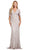 Ashley Lauren 11430 - Cape Sleeve Beaded Evening Gown Prom Dresses 0 / Marble