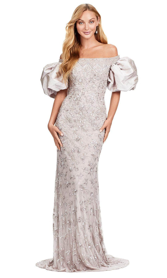 Ashley Lauren 11432 - Puff Sleeve Beaded Prom Dress