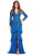 Ashley Lauren 11436 - V-Neck Sequin Embellished Evening Gown Evening Dresses 00 / Peacock