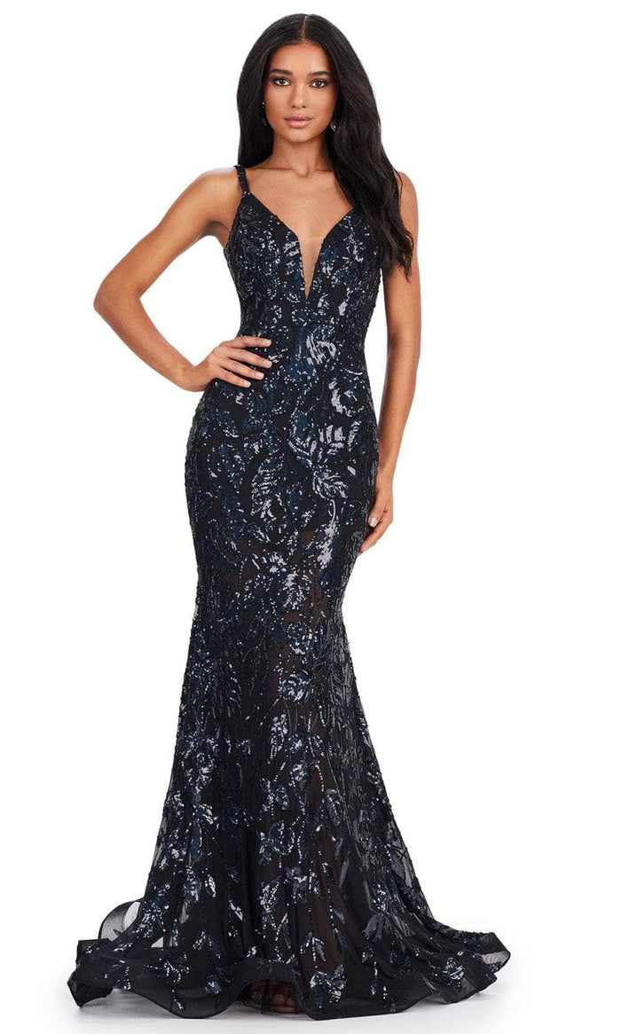 Ashley Lauren 11444 - Sequin Mermaid Prom Dress Prom Dresses 00 / Black