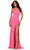 Ashley Lauren 11449 - Asymmetrical Lace Up Prom Dress Prom Dresses 00 / Hot Pink
