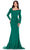 Ashley Lauren 11450 - Beaded Trim Asymmetric Evening Gown Evening Dresses 0 / Dark Emerald