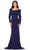 Ashley Lauren 11450 - Beaded Trim Asymmetric Evening Gown Evening Dresses 0 / Navy
