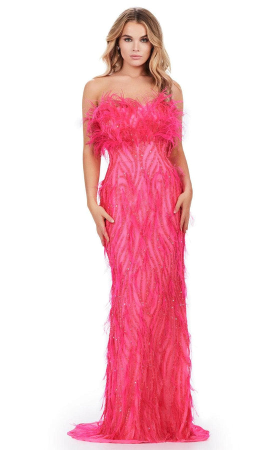 Ashley Lauren 11453 - Feather Sheath Prom Dress