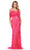 Ashley Lauren 11453 - Feather Sheath Prom Dress Special Occasion Dress 00 / Hot Pink