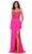 Ashley Lauren 11454 - Jersey Wrap Skirt Prom Dress Prom Dresses 00 / Hot Pink