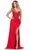 Ashley Lauren 11454 - Jersey Wrap Skirt Prom Dress Prom Dresses 00 / Red