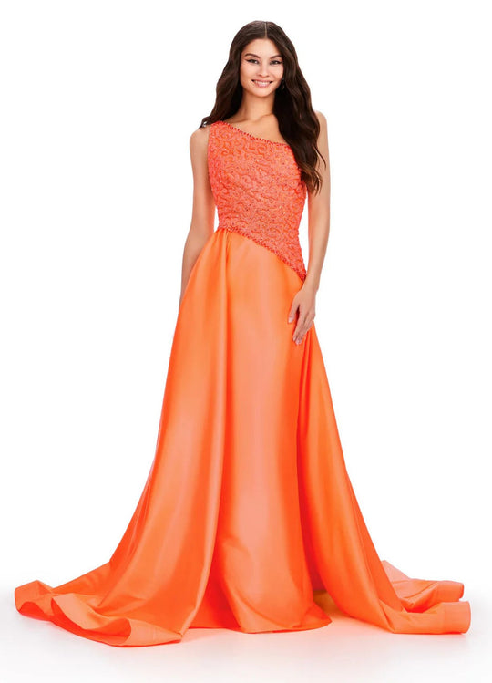 Ashley Lauren 11456 - One Shoulder Overskirt Prom Dress