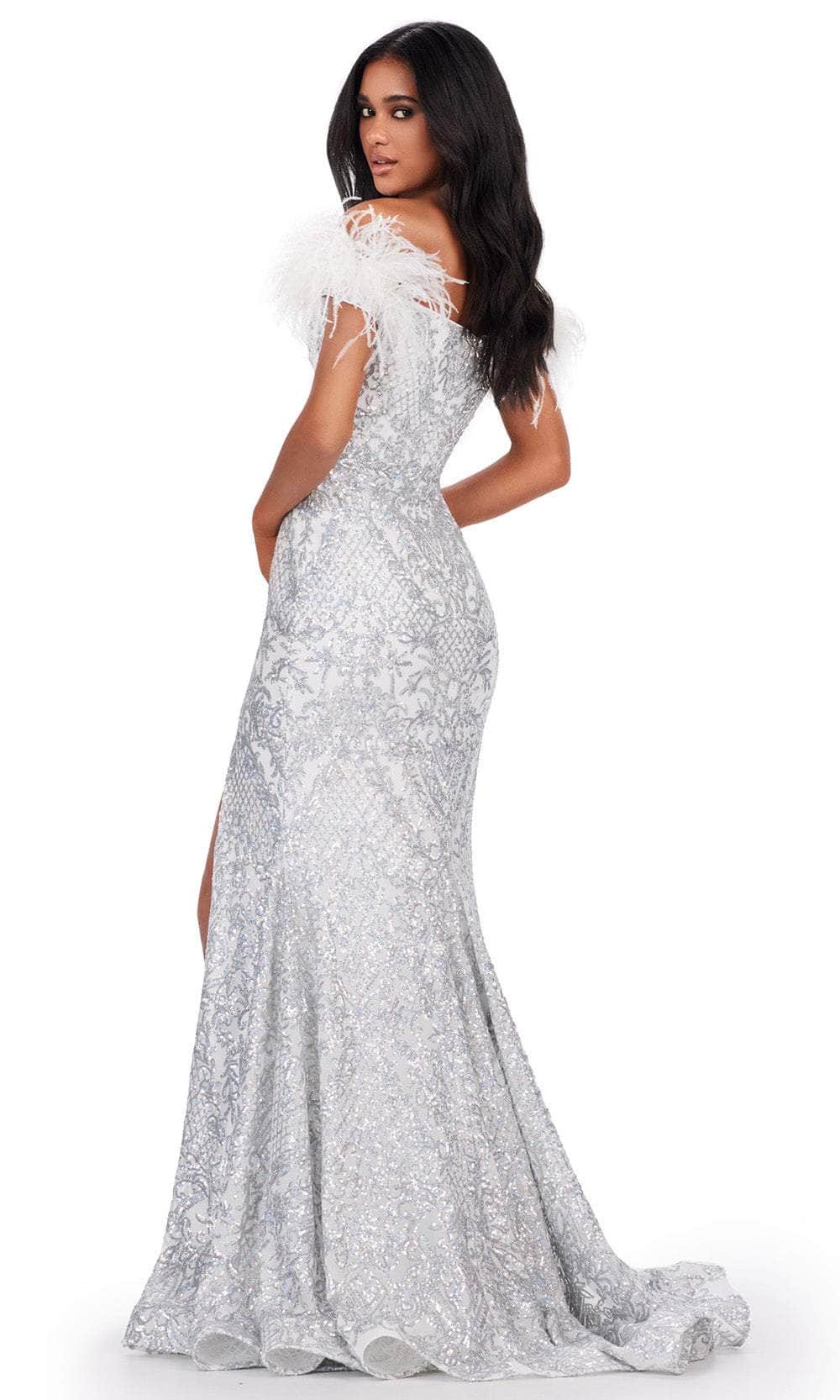 Ashley Lauren 11463 - Feather Sleeve Sequin Prom Dress – Couture Candy