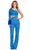 Ashley Lauren 11465 - One-Sleeve Sequin Embellished Jumpsuit Formal Pantsuits 00 / Turquoise/Royal