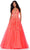 Ashley Lauren 11470 - Sequin V-Neck Prom Dress Prom Dresses 00 / Neon Coral