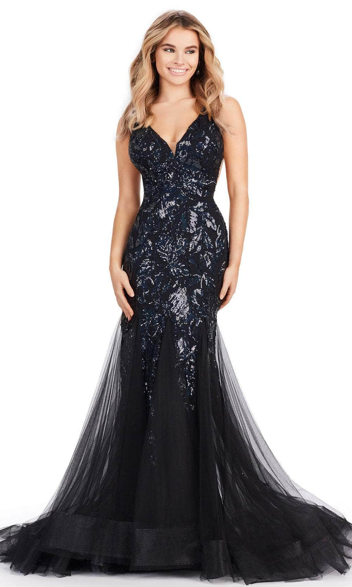 Ashley Lauren 11472 - Sequin Trumpet Prom Dress Prom Dresses 00 / Black