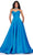 Ashley Lauren 11473 - Choker Style Satin Prom Dress Special Occasion Dress 00 / Peacock