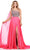 Ashley Lauren 11482 - One Shoulder Prom Gown with Cape Prom Dresses 0 / Hot Pink