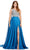 Ashley Lauren 11482 - One Shoulder Prom Gown with Cape Prom Dresses 0 / Peacock