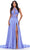 Ashley Lauren 11504 - Beaded Halter Bustier Prom Dress Special Occasion Dress 00 / Periwinkle