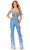 Ashley Lauren 11513 - Beaded Feather Embellished Jumpsuit Formal Pantsuits 00 / Denim