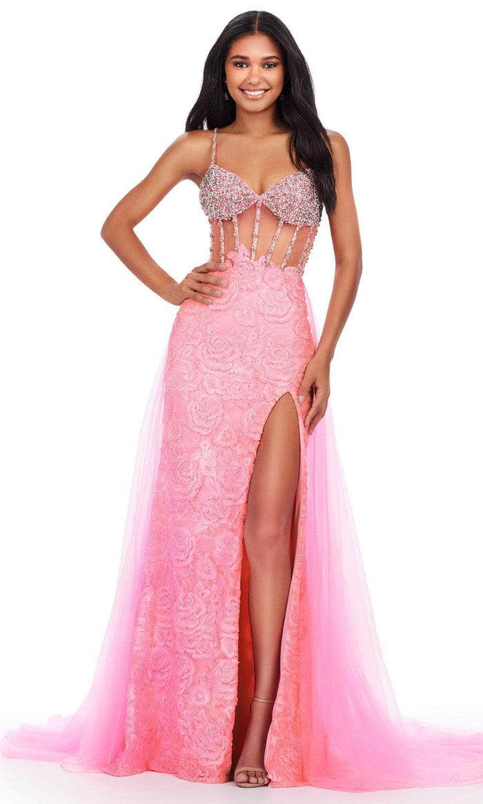 Ashley Lauren 11517 - Beaded Sleeveless Prom Gown Prom Dresses 0 / Candy Pink