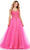 Ashley Lauren 11518 - Glitter Tulle A-Line Prom Dress Prom Dresses 00 / Hot Pink