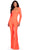 Ashley Lauren 11530 - Long Sleeve Cutout Jumpsuit Formal Pantsuits 0 / Neon Orange