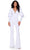 Ashley Lauren 11533 - Long Bishop Sleeve Scuba Jumpsuit Formal Pantsuits 0 / White