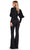 Ashley Lauren 11533 - Long Bishop Sleeve Scuba Jumpsuit Formal Pantsuits