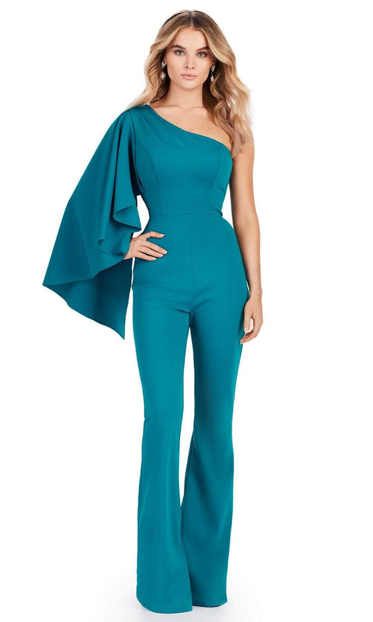 Ashley Lauren 11534 - Ruffled Cape Sleeve Jumpsuit