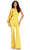 Ashley Lauren 11534 - Ruffled Cape Sleeve Jumpsuit Formal Pantsuits 0 / Yellow
