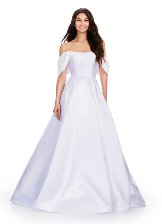 Ashley Lauren 11544 - Draped Sleeve Prom Dress