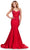 Ashley Lauren 11560 - Plunging Sweetheart Beaded Evening Gown Special Occasion Dress 00 / Red