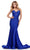 Ashley Lauren 11560 - Plunging Sweetheart Beaded Evening Gown Special Occasion Dress 00 / Royal