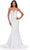 Ashley Lauren 11560 - Plunging Sweetheart Beaded Evening Gown Special Occasion Dress 00 / White