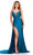 Ashley Lauren 11579 - Jersey Prom Dress with Beadwork Special Occasion Dress 00 / Peacock