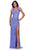 Ashley Lauren 11586 - Feather Straps Beaded Prom Gown Prom Dresses 0 / Periwinkle