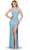Ashley Lauren 11586 - Feather Straps Beaded Prom Gown Prom Dresses 0 / Sky