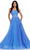 Ashley Lauren 11597 - Strapless Glitter Tulle Prom Gown Prom Dresses 00 / Periwinkle