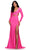 Ashley Lauren 11607 - Long Sleeve Cut Out Prom Dress Prom Dresses 00 / Hot Pink