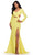 Ashley Lauren 11607 - Long Sleeve Cut Out Prom Dress Prom Dresses 00 / Yellow