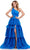 Ashley Lauren 11619 - One-Sleeve Ruched Detail Ballgown Ball Gowns 0 / Royal/Turquoise
