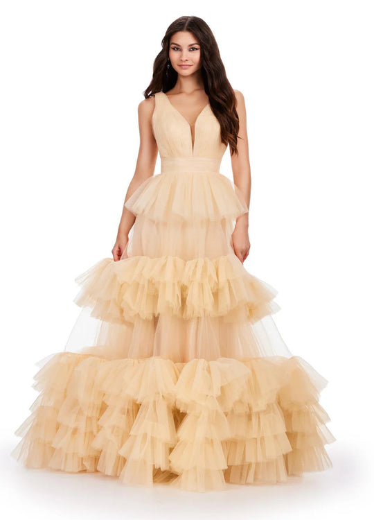 Ashley Lauren 11620 - Tiered Tulle Prom Dress